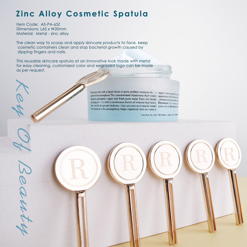 luxury metal cosmetic spatula for beauty brands to custom design