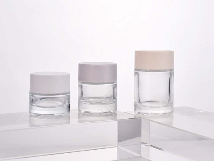 luxury thick wall glass cosmetic jars