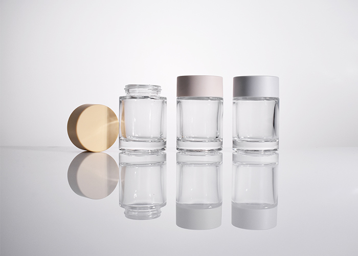 wholesale custom thick-walled glass cosmetic jar
