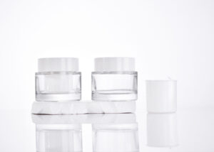 50ml double wall refillable glass cosmetic jar for wholesale and custom design