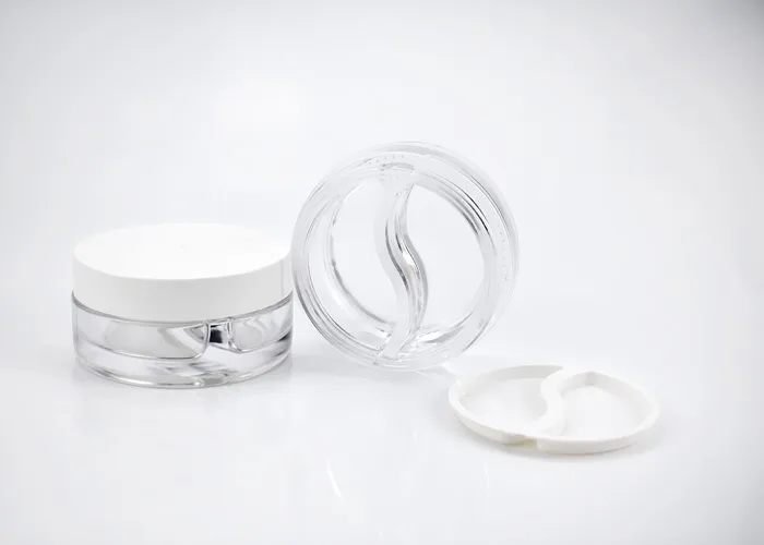 Dual Chamber Glass Cosmetic Jars Concentrate Containers