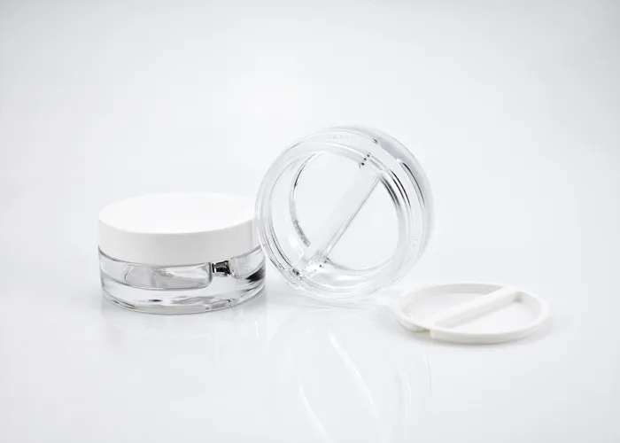 Dual Chamber Glass Cosmetic Jars Concentrate Containers