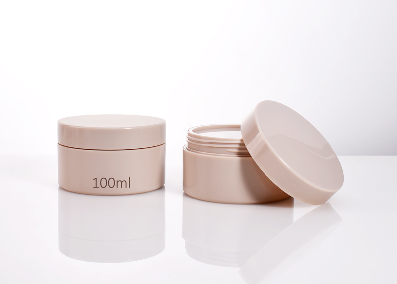 cylinder plastic cosmetic jars with lids 100ml made of PCR PP