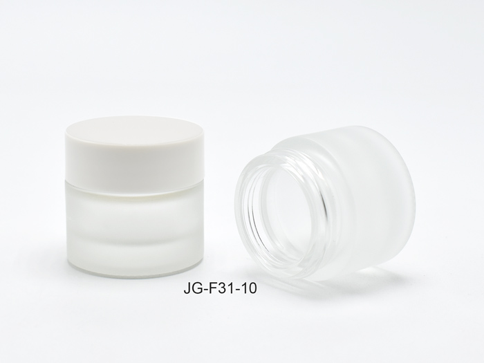 frosted 10ml Glass Cosmetic Jars Round Straight-sided