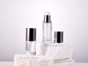 BG-194A-15D35; BG-194A-30D35 Premium Heavy Glass Skincare Bottles With Pump 15ml 30ml (1)