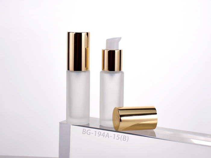 l cylinder glass bottle frosted with pump for wholesale & custom, as skincare packaging for serum