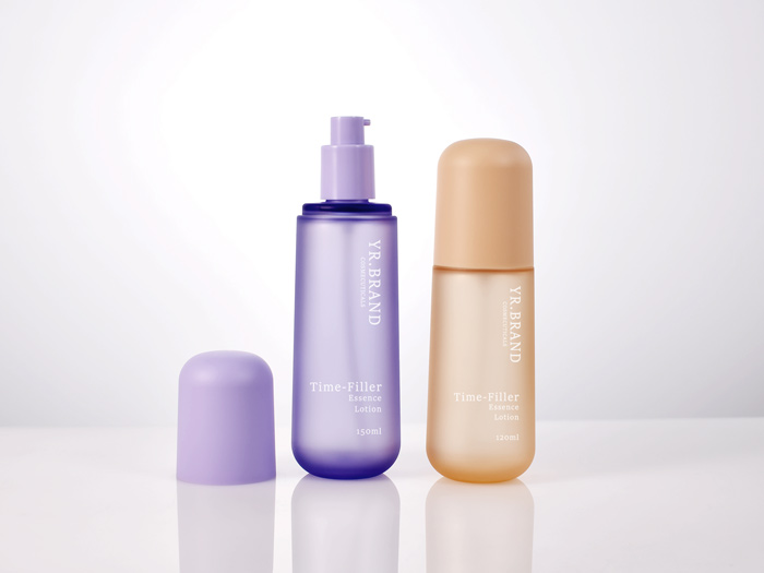 heavy wall plastic bottle with pump and dome cap as premium skincare packaging for facial care