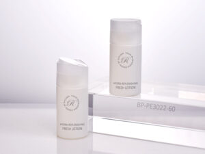 60ml white plastic squeeze bottle with disc cap, as a travel size packaging for dispensing gels and lotions