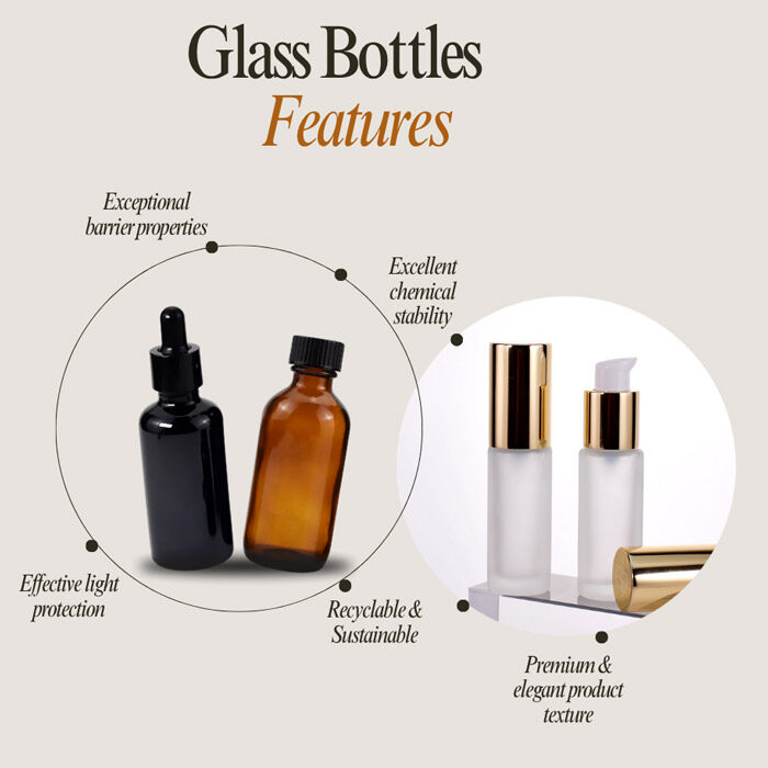 key features of glass cosmetic bottles