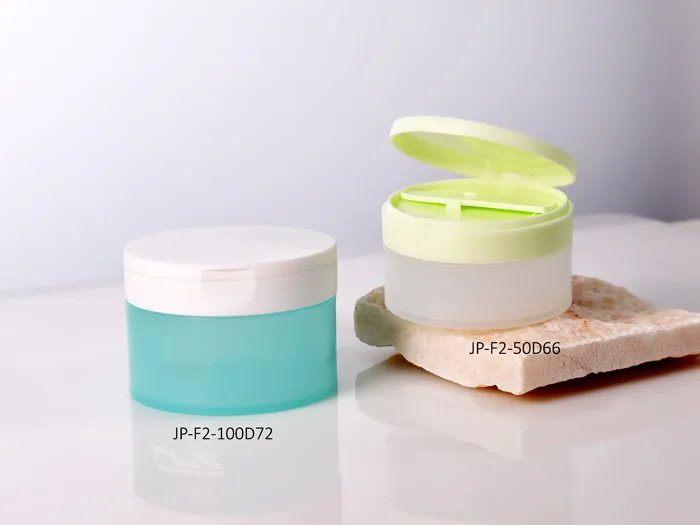 Eco-friendly PP Flip Cosmetic Jars Wholesale With Spatula