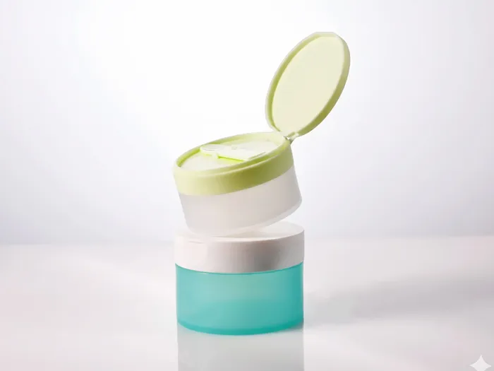 Eco-friendly PP Flip Cosmetic Jars Wholesale With Spatula 50ml 100ml