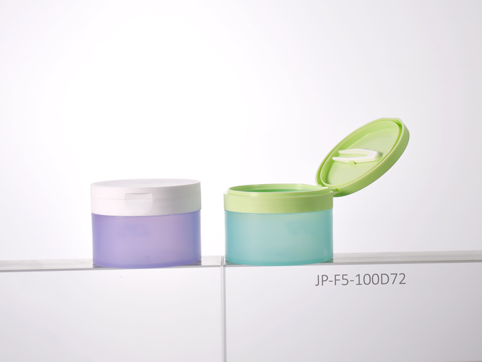 100ml PP cosmetic jar with flip top cap and tweezer, thickwall and eco-friendly