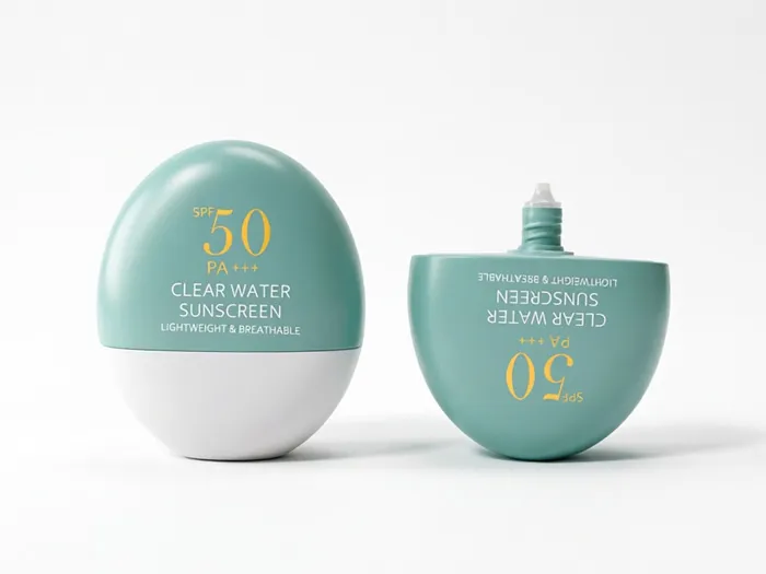 50ml Oval Sunscreen Bottles Eco-Friendly Squeezable Pebble-shaped Bottle of Sunscreen