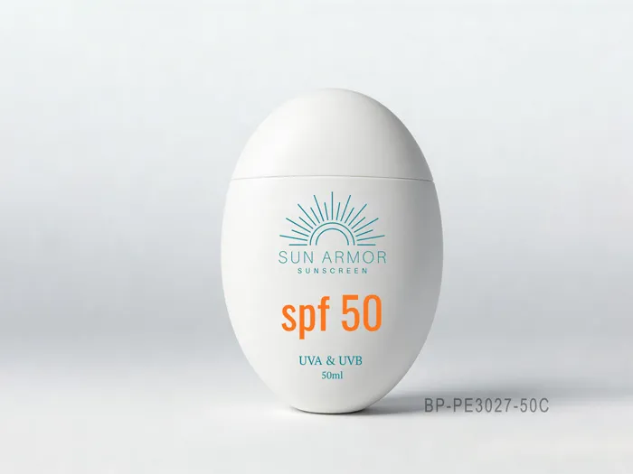 50ml Oval Sunscreen Bottles Eco-Friendly Squeezable Pebble-shaped Bottle of Sunscreen