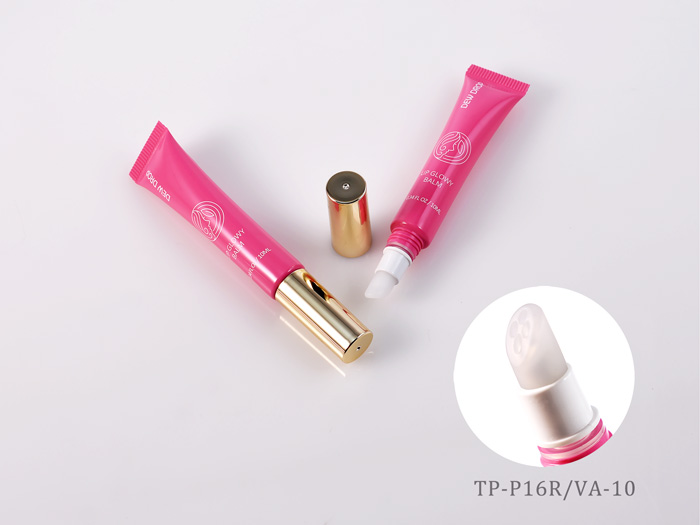 Silicone applicator squeeze tube for cosmetic lip care and targeted beauty packaging