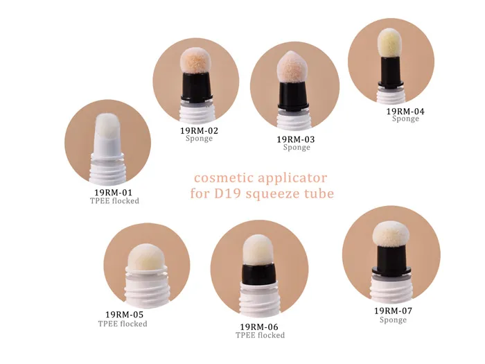 No-drip Airless Cosmetic Tubes with PBT Brush Tip Applicator 15ml