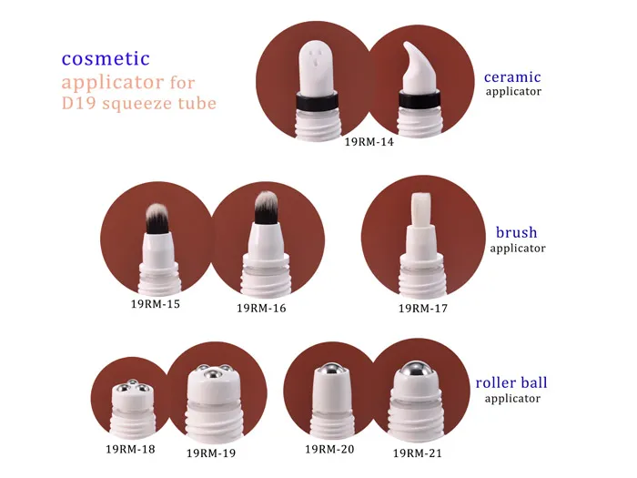 No-drip Airless Cosmetic Tubes with PBT Brush Tip Applicator 15ml