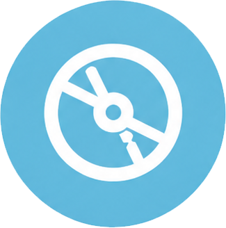 Blue steering wheel icon