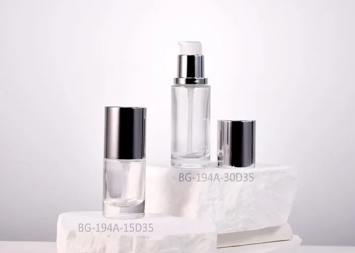 Heavy Glass Skincare Bottles With Pump