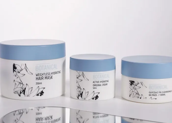 plastic PP cosmetic jars for wholesale custom packaging design