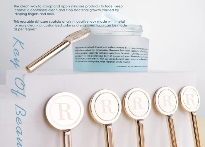 luxury metal cosmetic spatula for beauty brands to custom design