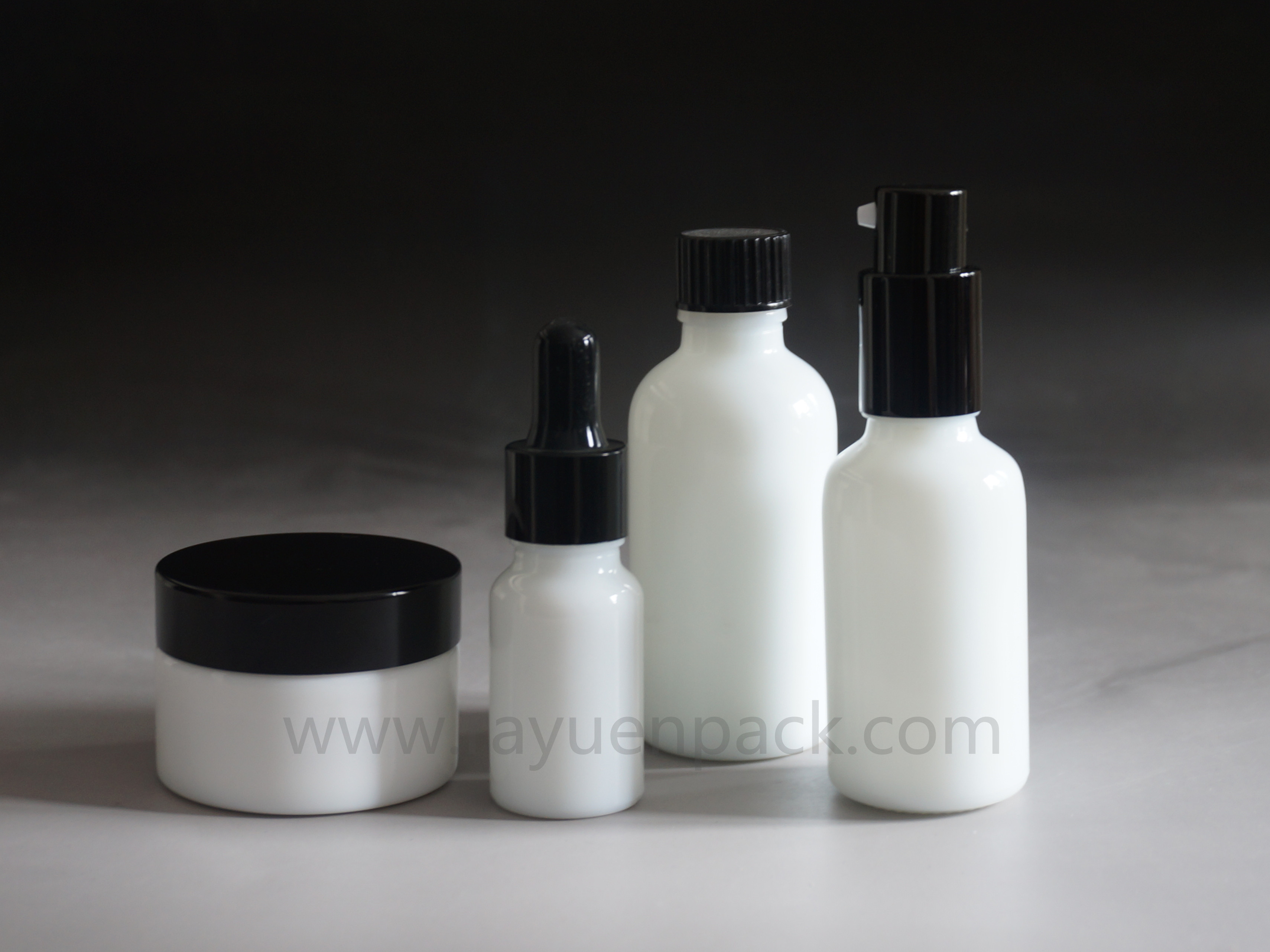 opaque white glass cosmetic container