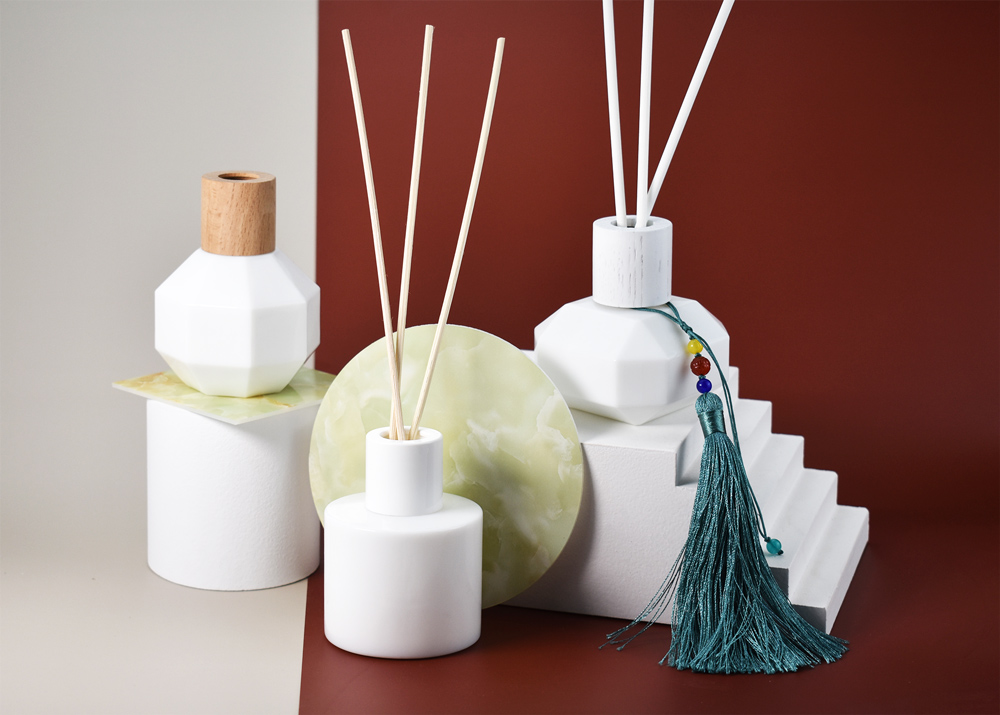 New collection of opal glass reed diffuser bottles