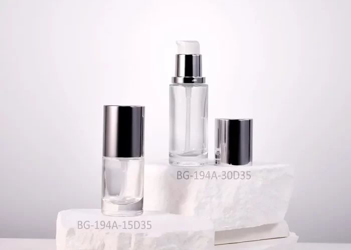 Heavy Glass Skincare Bottles With Pump