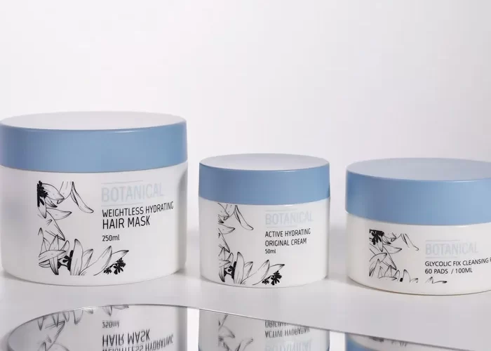 plastic PP cosmetic jars for wholesale custom packaging design